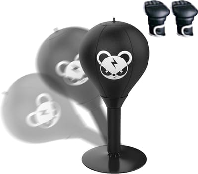 Desktop Bokszak - Stressbal - Stress verminderen - Sterke zuignap - 40 cm hoog - Zwart