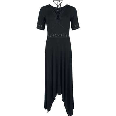 Black Premium by EMP Maxi-jurk - Pagan Roots jurk met kanten details - S - voor Vrouwen - zwart