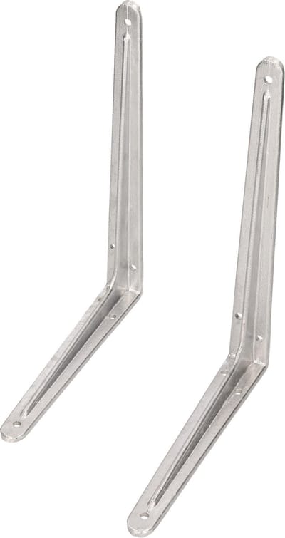 1x Zilveren aluminium plankdragers/planksteun Hercules 30 x 35 cm tot 150 kg - 300 x 350 mm - schapdragers / opbergsysteem - kledingkast/voorraadkast plankdragers/consoles