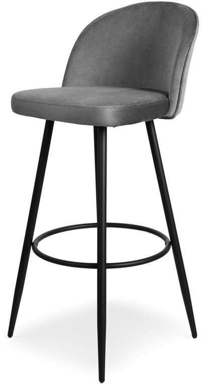 CALICOSY - Lot de 2 chaises de bar velours L52 cm - HOUNDI