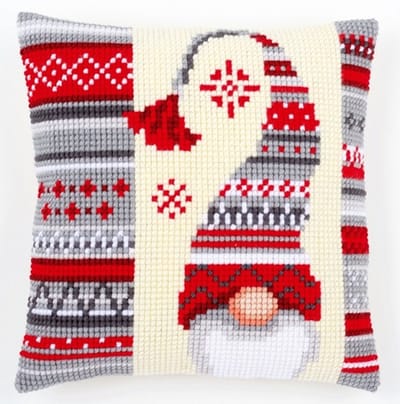 Vervaco - Kruissteekkussen kit - Kerst - Kerstkabouter - PN-0156878 - Borduren - Borduurpakket - Borduurpakket volwassenen - Borduurpakket kind