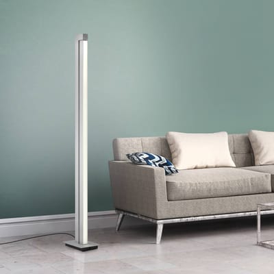 LED vloerlamp PURE Lines, zilver, afstandsbediening, 140 cm