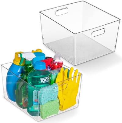 Daity Transparante plastic opbergdozen - acryl bureau-opbergdozen - organizers/archiefmanden - geschikt voor keukenkasten en koelkastopslag.