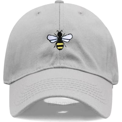 Gewassen Katoen Bijenborduurwerk Baseballpetten Voor Mannen Vrouwen Papa Hoed Verstelbare Snapback Pet Dropshipping gray