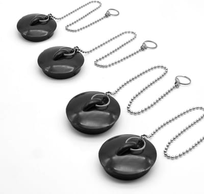Rubberen afvoerstop met ketting 270 mm 4 stuks