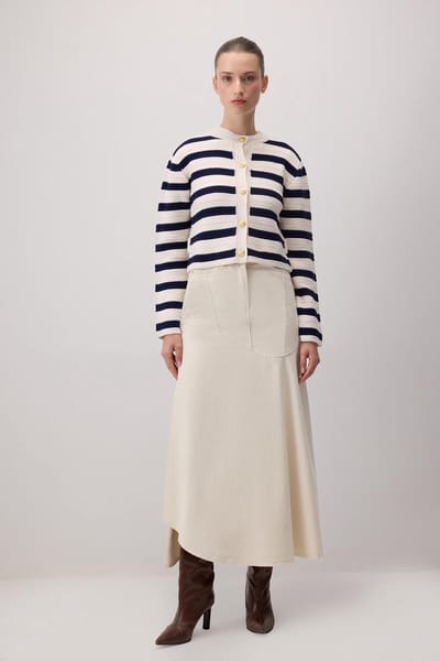 Touché Privé - Gestreepte gebreide vest - Marine - Dames
