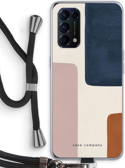 Case Company® - Hoesje met koord geschikt voor Oppo Find X3 Lite hoesje met Koord - Geo #5 - Telefoonhoesje met Zwart Koord - Bescherming aan alle Kanten en Over de Schermrand