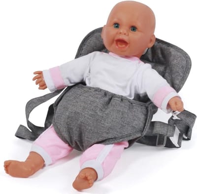 Poppendrager - Babydrager - Poppen Vervoeren - Verstelbare Banden - Tot 55 cm - Jeans Design