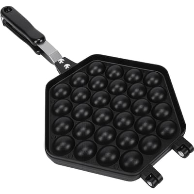 Poêle à gaufres bulles anti-adhésive double face pour cuisinière, machine à gaufres bulles avec poignées anti-brûlures pour usage domestique et commercial black