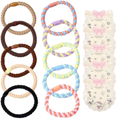 Dailygoods- Haarelastiekjes 10 stuks - Elastische Haarbanden - Scrunchies - Haaraccessoires - Roze Opbergzakken - Zacht en Sterk Elastisch