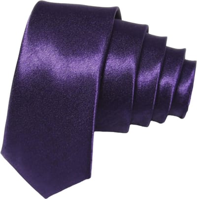 Fako Fashion - Skinny Stropdas - Smal - 5cm - Smalle Das - Effen - 145cm - Donkerpaars