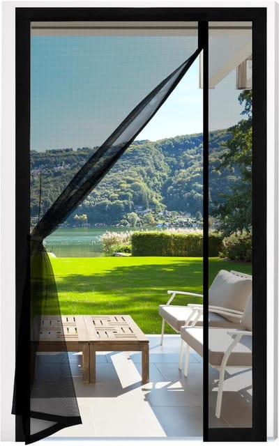 SnelShoppen - Magnetische Hordeur 80x200cm, Insectenhor Vliegengordijn Glasvezel, Zijdelings Opening zonder Boren, Ideaal voor Balkon, Woonkamer, Slaa