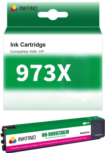 INKFIND 973X Magenta Inktcartridge compatibel met HP973 HP973X HP 973 HP 973X voor HP Pagewide Pro 452dn, 452dw, 477dn, 477dw, 477dwt, 552dw, 577dw, 577z Hoge Capaciteit - 1-pack Magenta