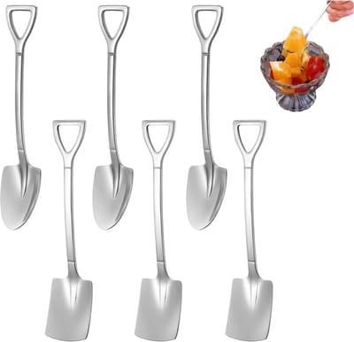 6-pack roestvrijstalen dessertlepel, koffie roerspatel, cake dessertlepel, geschikt voor keuken, theekransje, feest