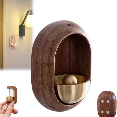 Houten Deurbel met Belklik Klank Walnoot - Decoratieve Deurposter voor Thuis