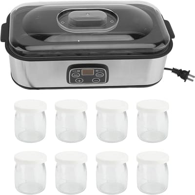 Yaourtière électrique 1,4L Température et temps réglables Machine à yaourt avec 8 pots à yaourt US Plug
