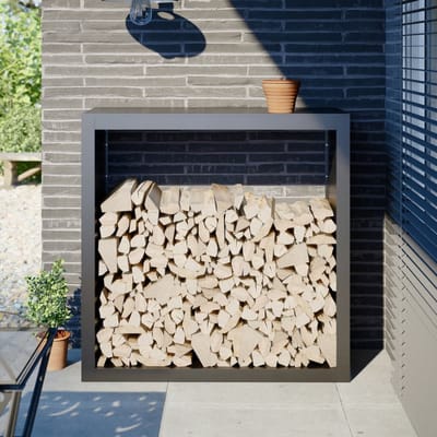 vidaXL - Haardhoutrek - 100x40x100 - cm - staal - antracietkleurig