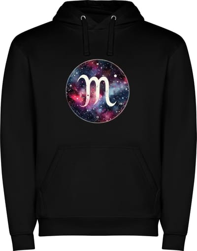 Zwarte unisex hoodie met “ Kleurrijke Sterrenbeeld Maagd – Astrologie – Horoscoop – Zodiac Signs “ Print Full Color Color merk Roly maat S