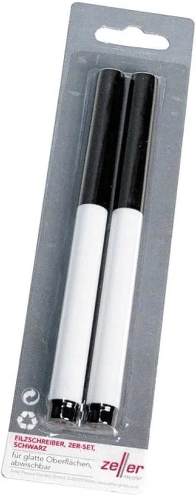 Zeller, potlood voor memobord van glas, metaal, veelkleurig, 2 delen