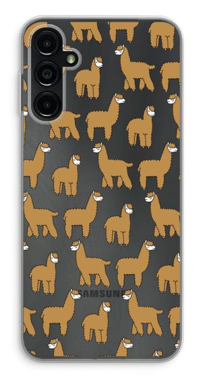 Case Company® - Hoesje geschikt voor Samsung Galaxy A14 hoesje - Alpacas - Soft Cover Telefoonhoesje - Bescherming aan alle Kanten en Schermrand