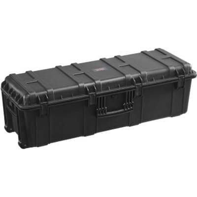 VEVOR 5,5 kubieke voet weerbestendige harde koffer, grote waterdichte harde koffer met 3 handgrepen, IP67 waterdichte beschermhoes met 6 clips, 6 hangslotgaten en schuimrubberen inzetstuk voor grote apparatuur, zwart
