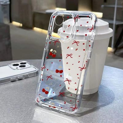 Schattig Kersen Telefoonhoesje Voor Xiaomi Redmi Note 13 10 12 11 8 9 Pro 14C 13C 10C 12C Funda Poco M6 X3 X5 X6 Pro F3 Zachte Strik Hoes For Note 13 Pro 4G