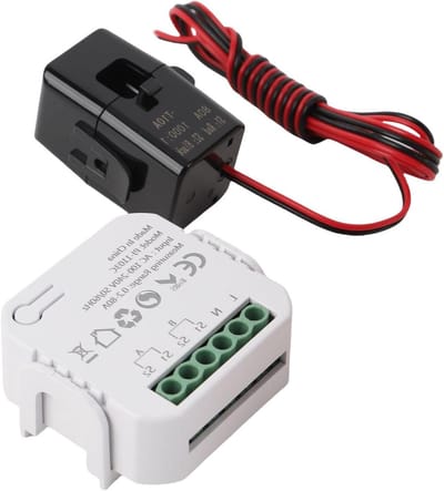 Slimme Energiemeter - Stroomverbruikklem - Energie Monitoren - WiFi Connectiviteit - 80A - Zwart