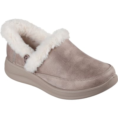 Skechers Cozy Escape Textiel Dames Taupe Pantoffels