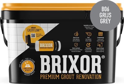 Brixor Voegrenovatie Premium Voegenverf - Geen Voegenstift Maar Brixor - Grijs - Alles-in-1 Set - 8 kleuren verkrijgbaar