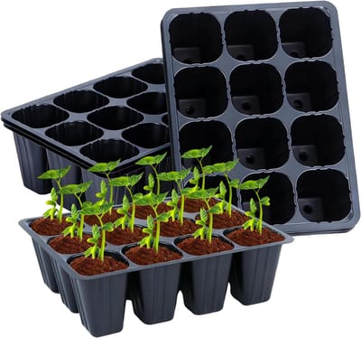 10 stuks, 120 cellen, herbruikbare zaailingstarters, mini-propagator, kweekset, kweekbak voor kleuterscholen, planten, kamerbroeikas, mini-broeikas