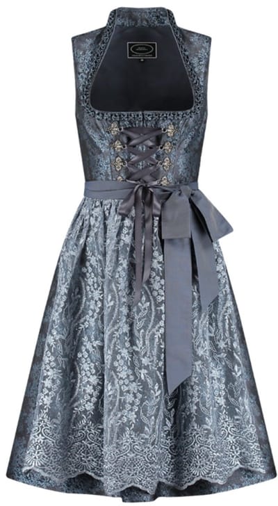Oktoberfest Dirndl Deluxe - Jacquard Nachtblauw - Maat 36