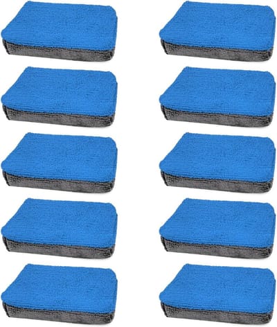 Microvezel Applicator Pads - Detailing Spons Applicator - Auto Coaten Aanbrengen - Zacht En Krasloos - 10 stuks - Blauw