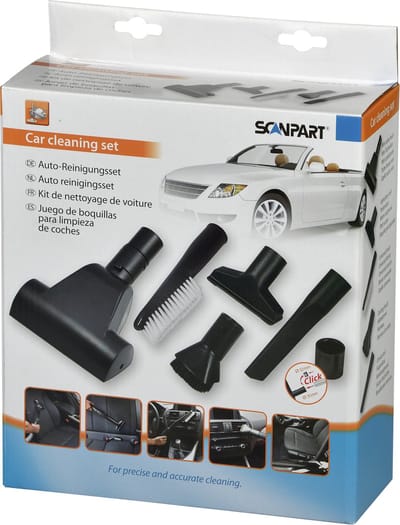 Scanpart stofzuiger borstel opzetstukken set - Speciaal geschikt voor auto interieur - Geschikt voor AEG Bosch Electrolux Miele Moulinex Nilfisk Panasonic Philips Rowenta Siemens - Universeel - 5 borstels