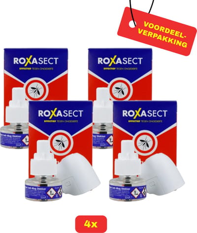 4X Roxasect Anti-Muggen Stekker Starterpakket! - 4x Stekker & 4x Navulling - Voordeelverpakking!