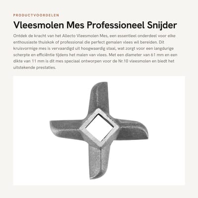 Dailygoods- Vleesmolenmes Professioneel Staal - Vleesmessen - Vleesmessen Set - Snijder - Keuken - Breed scala aan toepassingen - Vleesmes