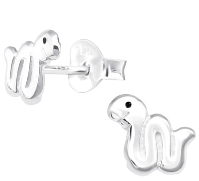 Joy|S - Zilveren slang oorbellen - 7 mm - kinderoorbellen