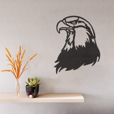 Wanddecoratie Adelaar - Muurdecoratie Arend - Muurdecoratie Hout - Wanddecoratie Hout - Muurdecoratie Woonkamer - Wanddecoratie Woonkamer - Wanddecoratie Industrieel - Wanddecoratie Dieren - Home Decor - Wall Line Art - 36.5 x 29 cm