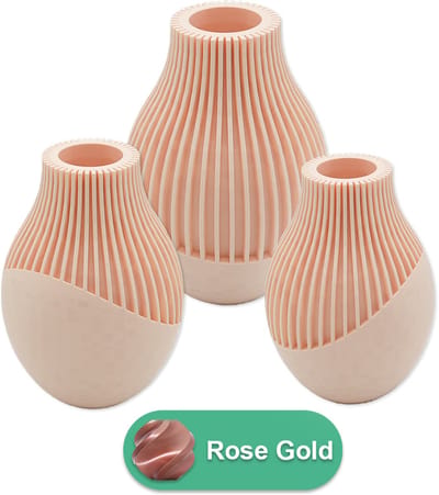 Ayra organische vaas – Decoratieve vaas - Rose Gold - 3d geprinte vaas – geschikt voor droogbloemen - 25CM