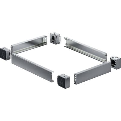 Rittal 8660053 VX-hoekstuk met afdekking, voor/achter, H: 100 mm, voor B: 1200 mm, roestvrij staal Sokkelverbinding RVS, ABS 2 stuk(s)