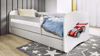 Kinderbed Met Lade en Lattenbodem Jongensmeisjes Wit - Verschillende Maten incl. Matras