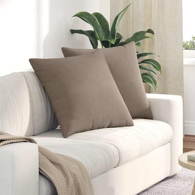 vidaXL - Zitkussens - 2 - st - Stof - Taupe - 60 - x - 60 - cm