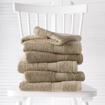 De Witte Lietaer Handdoeken Helene Humus 50 x 100 cm - 6 stuks - Katoen