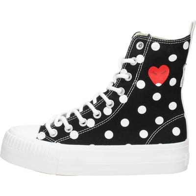 KAYA HIGH Dames sneakers hoog - Zwart stippen - maat 36