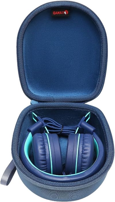 Universele Hard Case voor Kinderoordopjes, Beschermende Reisoplossing voor Hoofdtelefoons, Duurzaam en Compact (Donkerblauw)