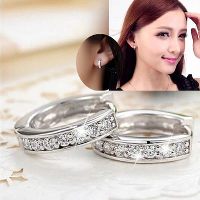 Luxe Nieuwe Kristallen Zirkoon Oorbellen Mode Zilveren Kleur Sieraden Elegante Strass Stud Oorbellen Voor Vrouwen Vrouwelijke Brincos Gift gray