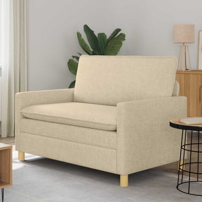 vidaXL - Bank - Crèmekleurig - 126 - x - 81 - x - 87,5 - cm - Stof
