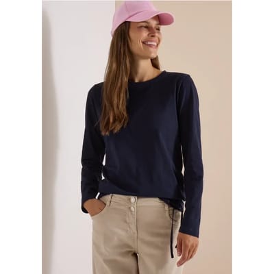 Longsleeve met ronde hals en tunnelkoord