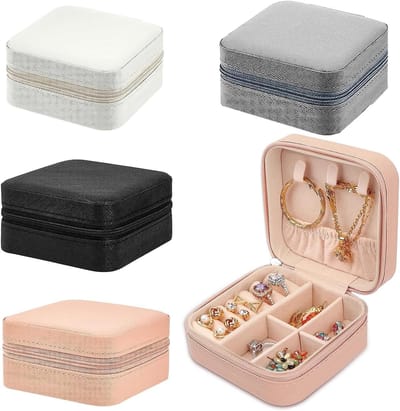Reisjuweel Organizer - 4-delige Set voor Ringen, Oorbellen en Kettingen - Compacte en Kleurige Juwelen Pouch