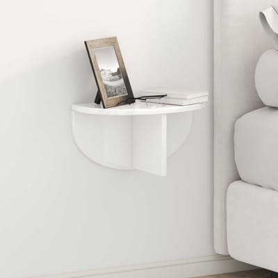 vidaXL - Wandplank - Muurmontage - Hoogglans - wit - 38 - x - 19 - x - 19 - cm