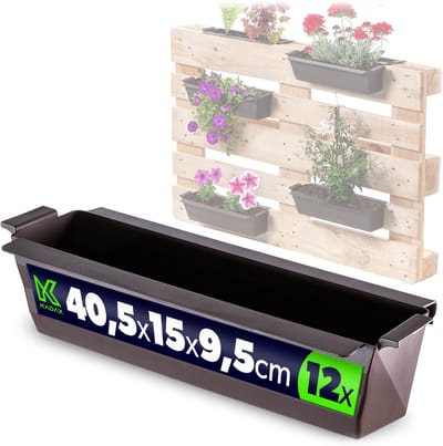 Veere bloempot voor europallets 40,5 cm bruin 12 st.